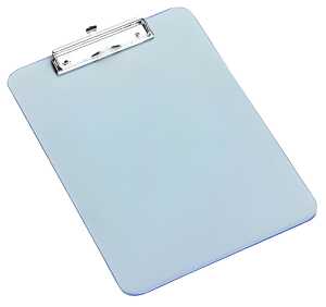 Klemmbrett, Kunststoff, transparent, starke Federklemme, Aufhänger, (B/L) 230/320 mm, mit Skalierung