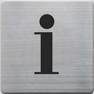 Piktogramm, "Information", Edelstahl gebürstet, 90 x 90 mm,