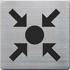 Piktogramm, "Treffpunkt", Edelstahl gebürstet, 90 x 90 mm,