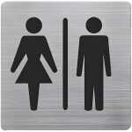 Piktogramm, WC Damen & Herren Edelstahl...