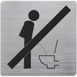 Piktogramm, Bitte setzen Edelstahl gebürstet, 90 x...