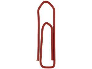 Briefklammern, lackiert, Rot, eckig, 26 mm, Dose à 500 Stück