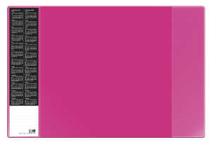 Schreibunterlage VELOCOLOR pink mit seitlichen Taschen, 40x60 cm