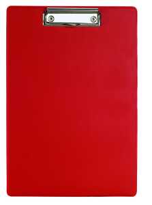 Klemmbretter, Kunststoff, Rot, starke Federklemme, Aufhängung, abgerundete Kanten, 230 x 320 mm