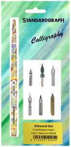 Standardgraph Kalligraphie Set Allround 6 verschiedene Federn + Halter