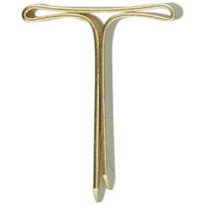 Flachkopfklammern, vermessingt, Länge 19 mm, starke Ausführung, Schachtel à 100 Stück