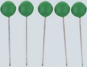 Landkartennadeln, Hellgrün, (L/Ø) 16/5 mm, Dose à 100 Stück