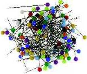 Glaskopfstecknadeln, gemischt, (L/Ø) 30/3,5 mm, Dose à 100 Stück