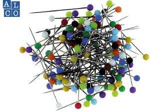 Alco Glaskopfstecknadel 30mm Ø 3,5mm sortiert 80 Stück