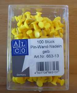 Alco Pinnwandnadel Kunststoff gelb 12mm 100 ST