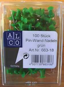 Pin-Wand-Nadeln, Dunkelgrün, Dose à 100 Stück