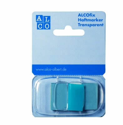 Alco ALCOfix Haftmarker, Blau, 25 x 43 mm, Spender à 50 Stück