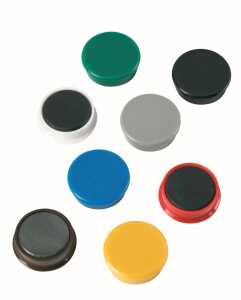 Kraftmagnete, rund, Grün, Ø 38 mm, Schachtel à 10 Stück, Haftkraft min. 2,5 kp