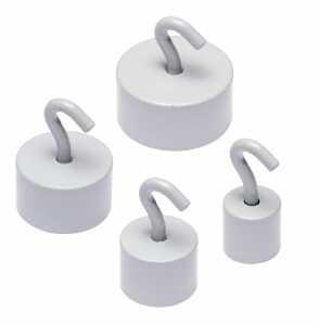 Hakenmagnete, Neodym, Weiß, Ø 20 mm, Haftkraft min. 11 kp