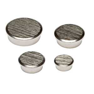 Superkraftmagnete, silberfarben, gebürstet, Ø 25 mm, Haftkraft 13 kp Neodym