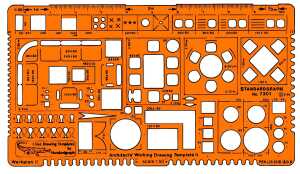 Standardgraph Architekt-Werkplanschablone II Maßstab 1:50