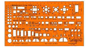 Standardgraph Architekt-Werkplanschablone Maßstab 1:100