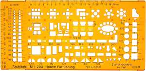 Standardgraph Möblierungsschablone Arch. 1:200 1 Stück