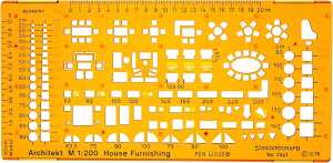 Standardgraph Möblierungsschablone Architekt Maßstab 1:200