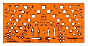 Standardgraph Schablone Planzeichen II Symbolgrößen 1,5 bis 8 mm