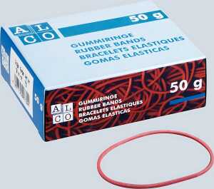 Gummibänder, Rot, 200 x 6 mm, Schachtel à 50 g