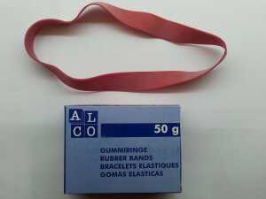 Gummibänder, Rot, 200 x 17 mm, Schtl. a 50 gr.