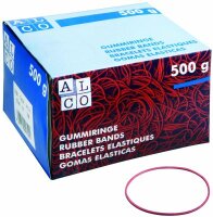 Alco Gummibänder, Rot, 100 x 5 mm, Schachtel...