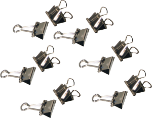 Foldback-Klammern, vernickelt, 15 mm, Schachtel à 12 Stück
