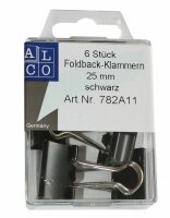 Alco Foldback-Klammern, Schwarz, 25 mm, SB-Dose à...