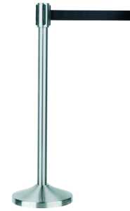 Gurtständer, Edelstahl gebürstet, schwarzer Gurt, je 1 x 8001, 8002 8003-11, (H/Ø) ca. 100/32 cm