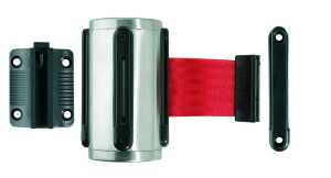 Alco Gurt-Wandkassette Innenbereich 50 mm 3 m Chrom mit rotem Gurt