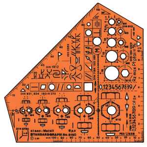 Standardgraph Schablone Schulwinkel stano-Metall m