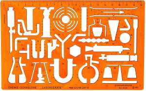Standardgraph Chemie-Schablone Laborgeräte Darstellung von Versuchsabläufen