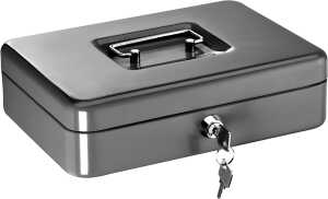 Geldkassette, silberfarben, (L/B/H) 250/180/70 mm