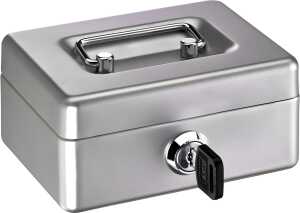 MINI-BOX, silberfarben, Kinderkassette mit Schlitz, (L/B/H) 125/95/60 mm