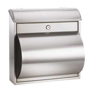 Briefkasten, mit Zeitungshalter & Abdeckung, Edelstahl rostfrei, (L/B/H) 37/36/10 cm