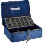 EURO-Zählkassette, Dunkelblau, herausnehmbarer Euro-Münzeinsatz, (L/B/H) 25/18/9 cm