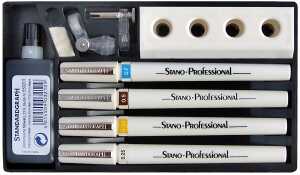 Standardgraph Stano Pro Tuschezeichner und Zeichentusche 4er Satz