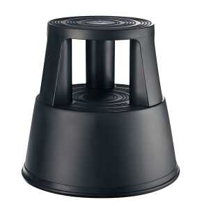 Rollhocker, Kunststoff, bruchfest, Schwarz, 3 absenkbare Gleitrollen, EN14183-F, TÜV/GS