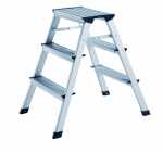 Trittleiter, Aluminium, 3-stufig, beidseitig...
