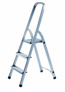 Alco Haushaltsleiter Aluminium 3-stufig 125cm silber