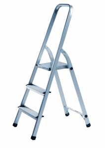 Haushaltsleiter, Aluminium, 3-stufig, zusammenklappbar, einseitig begehbar