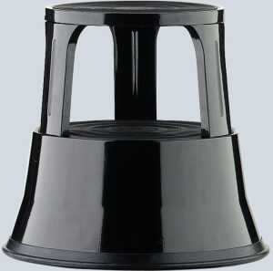 Rollhocker, Metall, Schwarz, 3 absenkbare Gleitrollen, EN14183-F, TÜV/GS