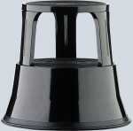 Rollhocker, Metall, Schwarz, 3 absenkbare Gleitrollen,...