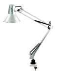 Tischleuchte, Metall, silberfarben, 2 Gelenke, E27, 230...