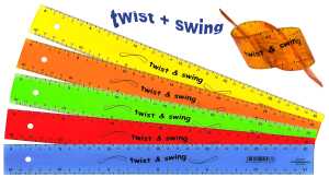 Twist & Swing Lineal 30 cm 4x5 Farben sortiert in Hängetasche