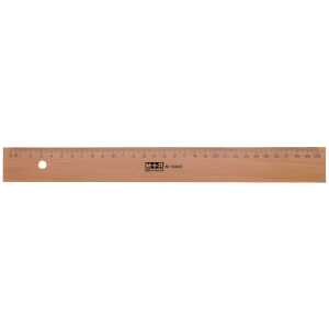 Standardgraph Holzlineal mit Stahleinlage 40 cm, aus Buchenholz, unlackiert