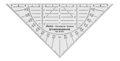 STDGRAPH Flexibles Geometriedreieck 16 cm unzerbrechlich Halbkreiswinkelmesser transparent in Hängetasche 10er Pack