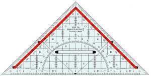 Standardgraph Zeichendreieck TZ-Unterricht 23 cm Winkelskala 180, Rasterlinien
