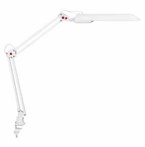 Tischleuchte, Weiß, Tischklemme, Doppelarm, Leuchtstofflampe G23, 230 V, 11 W